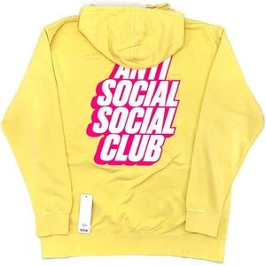 Antisocial Social Club Blocked Yellow Hoodie ASSW422  size xl
